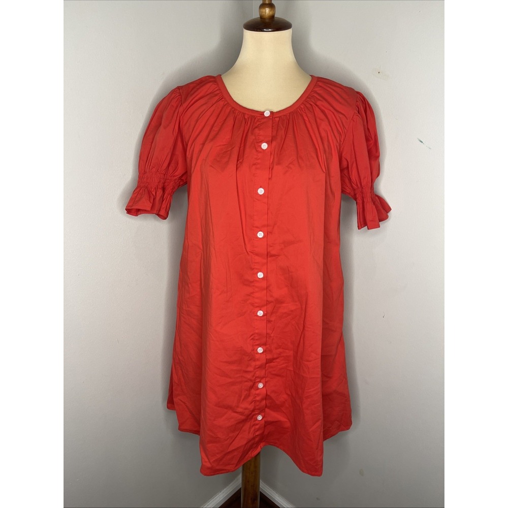 Addison Bay Red Poplin Sailor Mini Dress Medium M